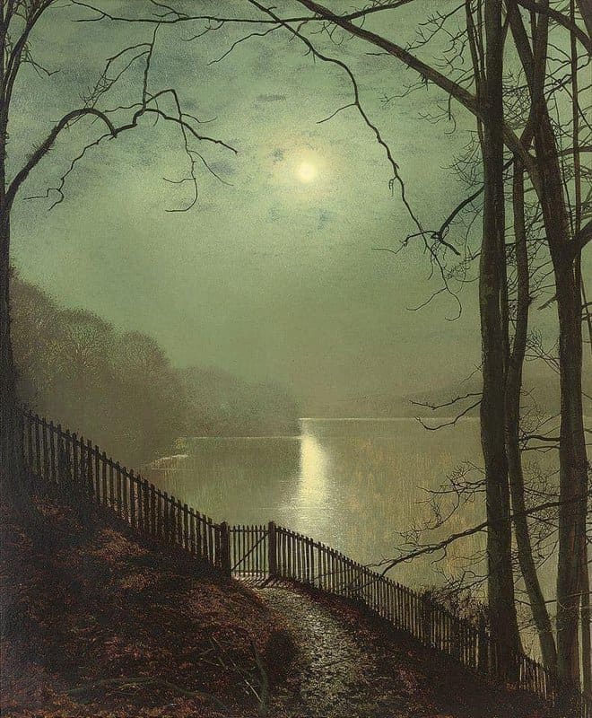 John Atkinson Grimshaw Moolight On The Lake Roundhay Park Leeds canvas print