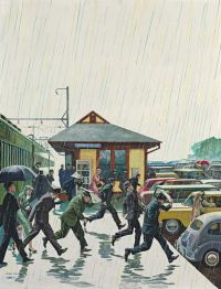 John Philip Falter Commuters In The Rain 1961 년