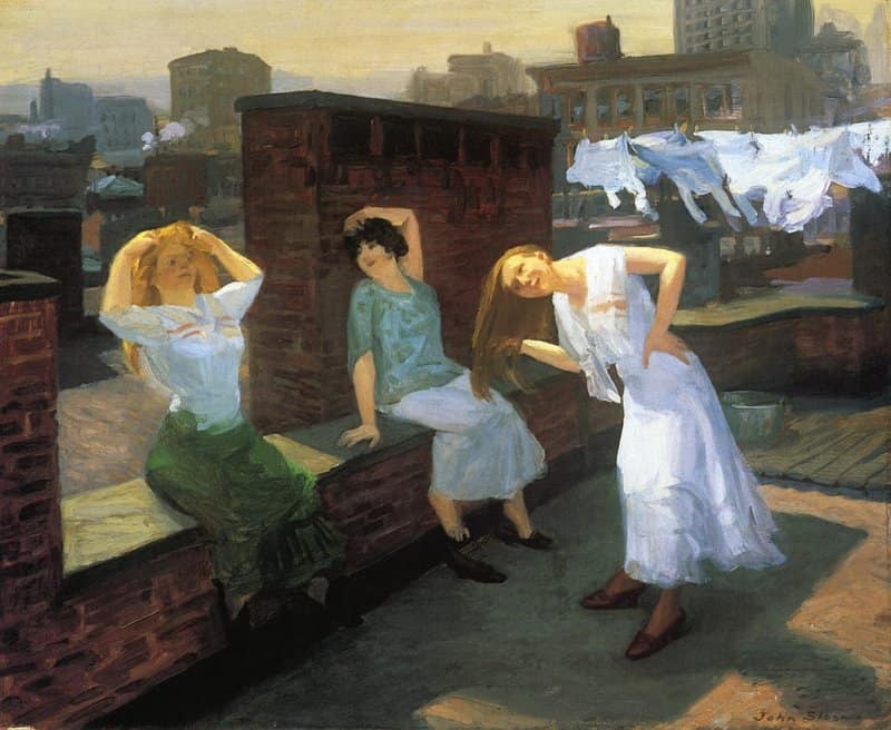 Tableaux sur toile, reproduction de John Sloan Addison Sunday Girls Drying Their Hair - 1912