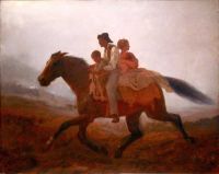 جونسون إيستمان رحلة من أجل الحرية العبيد الهاربين كاليفورنيا. طباعة قماش 1862