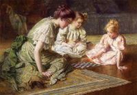 Jones Francis Coates Mother And Daughters Playing Chess