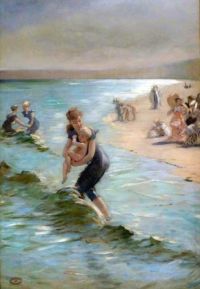 Jonghe Gustave Leonhard De A Day At The Seaside canvas print