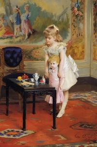 Jonghe Gustave Leonhard De Dolly S Teatime canvas print