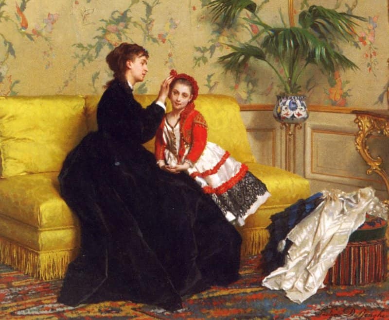 Jonghe Gustave Leonhard De Preparing For The Ball canvas print
