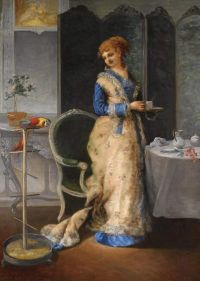 Jonghe Gustave Leonhard De Woman In An Interior canvas print