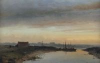 Jongkind Johan Barthold A River Landscape At Dusk 1845