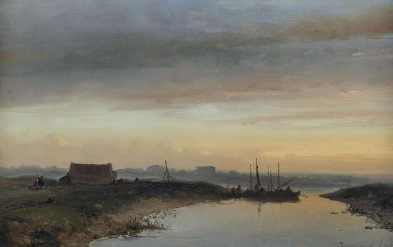 Jongkind Johan Barthold A River Landscape At Dusk 1845 canvas print