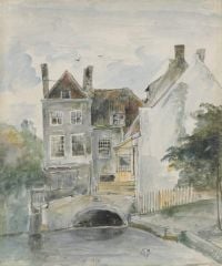 Jongkind Johan Barthold Zwei Häuser in Maassluis 1839