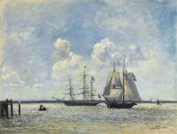 Jongkind Johan Barthold Segelschiffe auf der Schelde bei Antwerpen 1862