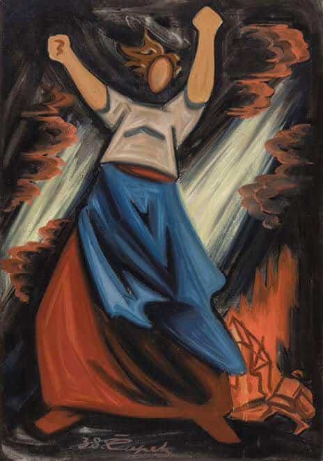 Tableaux sur toile, reproduction de Josef Capek Fire 1938