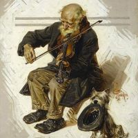 جوزيف كريستيان لينديكر عازف الكمان ومساعده 1916