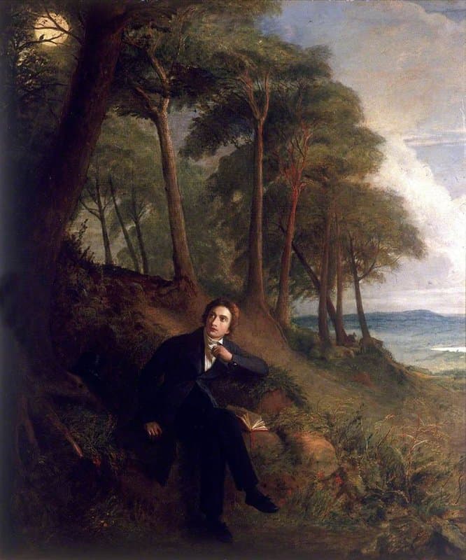 Tableaux sur toile, reproduction de Joseph Severn Keats Listening To A Nightingale On Hampstead Heath 1845