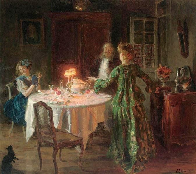 Jules-alexandre Grun The Dinner Party 1911 canvas print