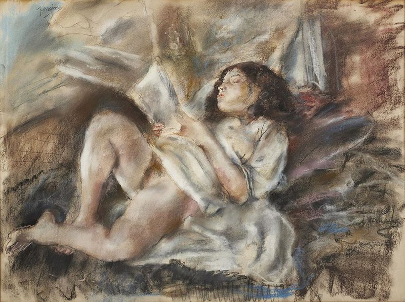 Tableaux sur toile, reproduction de Jules Passin Nude Reading
