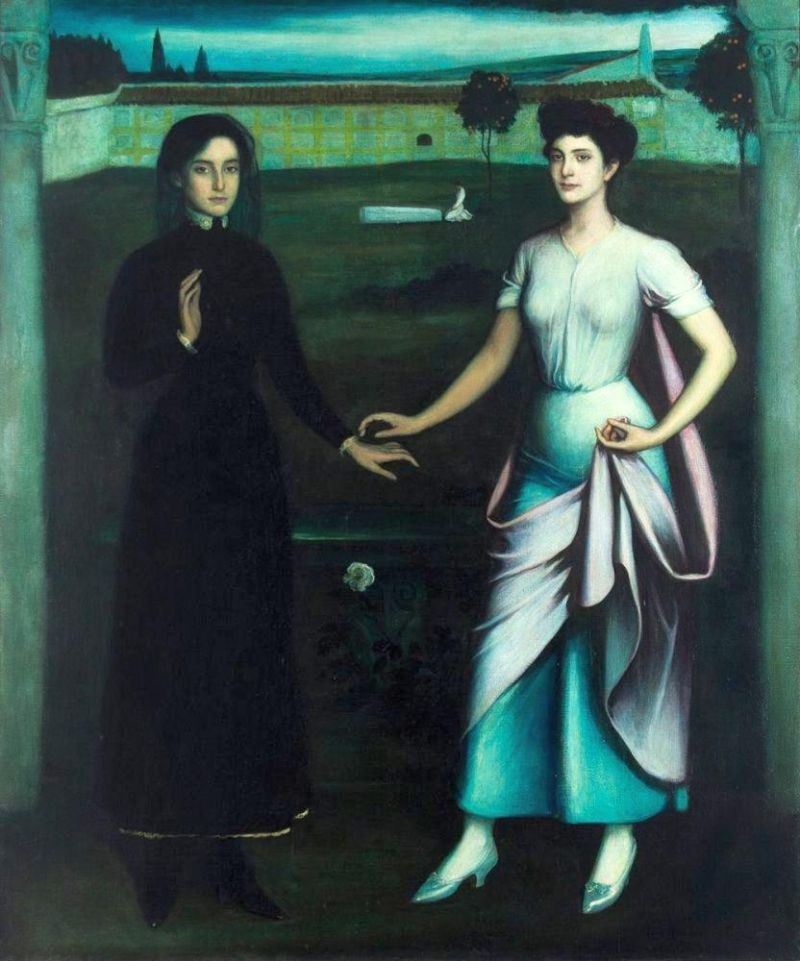 Julio Romero De Torres Amor Mi Stico Y Amor Profano canvas print