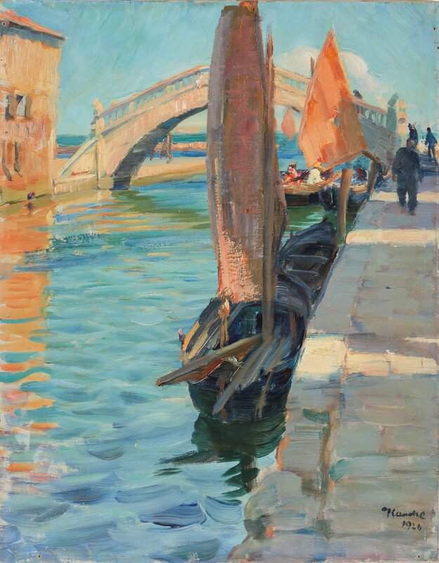 Kamke Ivar Southern Motif With Boats Probably From Venice 1926 canvas print