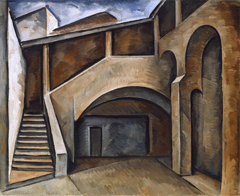 Kanoldt Alexander Courtyard Of The Palazzo Del Podesta In San Gimignano canvas print