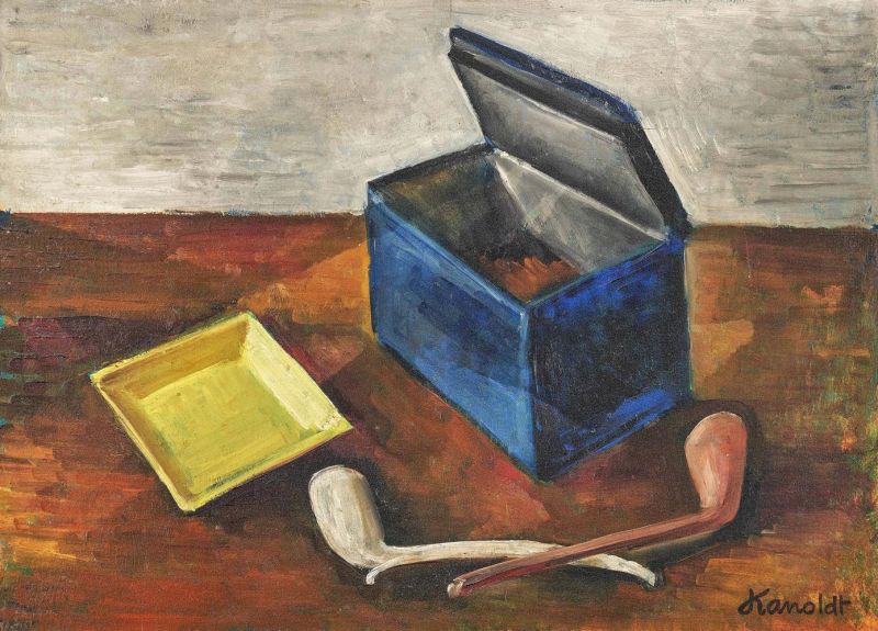 Kanoldt Alexander Still Life With Can And Pipes canvas print