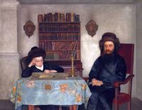 Kaufmann Isidor Rabbi With Young Student 1900s canvas print
