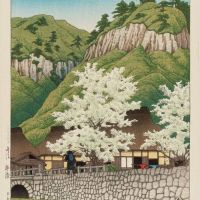 Kawase Hasui Cherry Trees At Kakise Bungo Province 1923