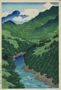 Kawase Hasui Yanagawa In Kai Province 1921 canvas print