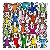 Leinwanddruck „Acrobats Colors“ von Keith Haring