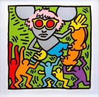 Keith Haring Andy Mouse Leinwanddruck