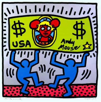 Keith Haring Andy Mouse 1986 Art Paint by Canva Art Paint