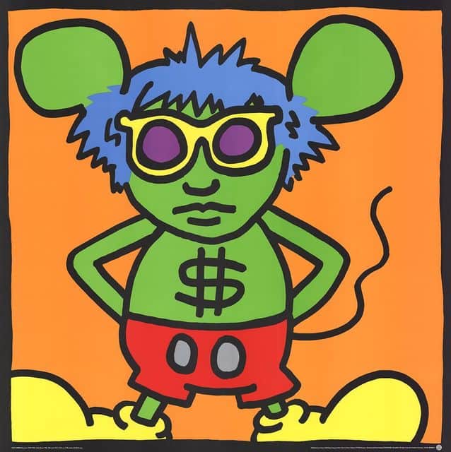 Keith Haring Andy Mouse Dollar Sign canvas print