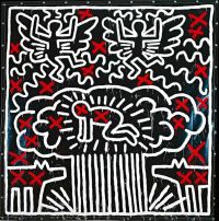 La bomba atómica de Keith Haring envía al niño radiante al cielo Lámina fotográfica