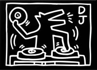 Keith Haring Dj Dog Leinwanddruck