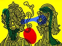 Keith Haring Leinwanddruck von Keith und Julia