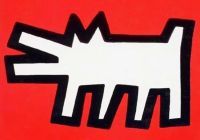 Keith Haring Cane Rosso 1990