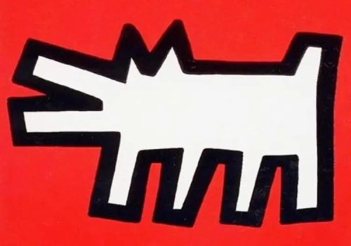 Keith Haring Red Dog 1990 canvas print