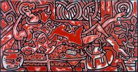Keith Haring Red Room canvas print