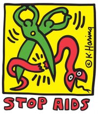 Keith Haring Stop Aids Leinwanddruck
