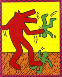 Keith Haring Untitled 1982   Anubis Dog Eat Men