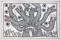 Keith Haring Sin título 1982 Exposición Brooklyn Musuem impresión de lienzo