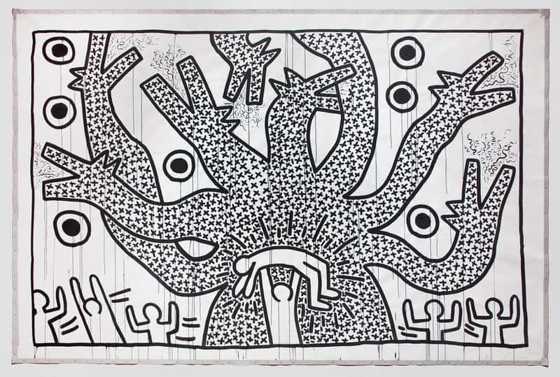 Keith Haring Untitled 1982 Exposition Brooklyn Musuem canvas print