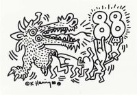 Impresión de lienzo Keith Haring Año chino sin título del dragón 1988