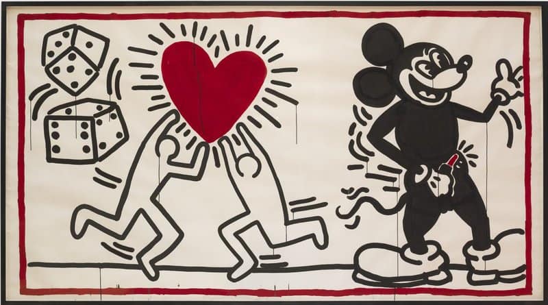 Keith Haring Untitled Mickey canvas print