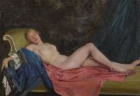 Kelly Gerald Festus Reclining Nude The Artist's Wife Jane 1916