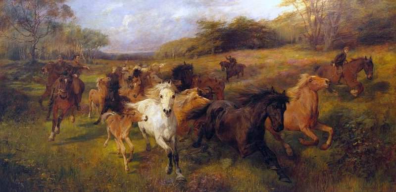Kemp Welch Lucy Colt Hunting In The New Forest 1897 canvas print