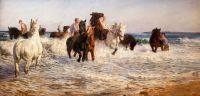 Kemp Welch Lucy Horses Bathing In The Sea 1900
