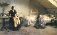 Kennington Thomas Benjamin Widowed And Fatherless 1888 canvas print