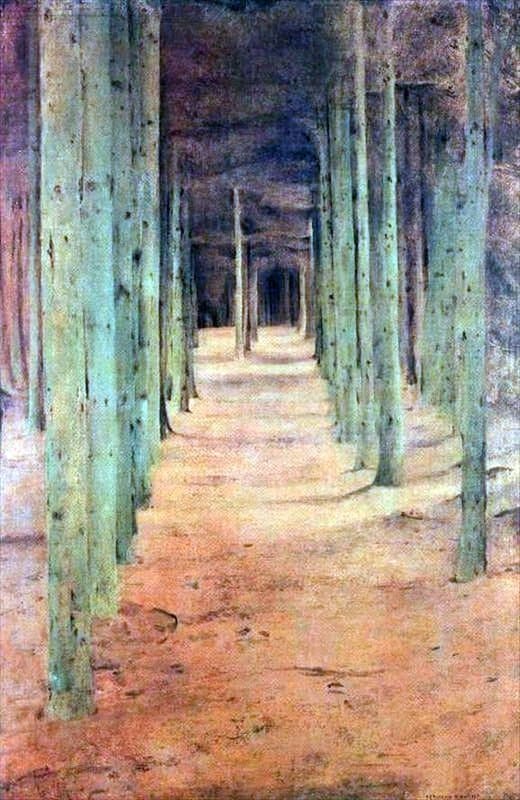 Khnopff Fernand At Fosset. Under The Fir Trees 1894 canvas print