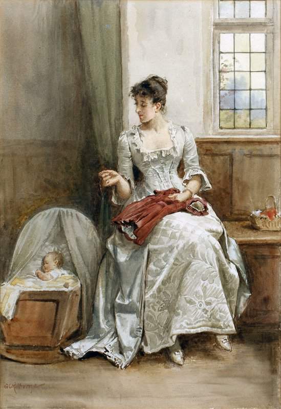 Kilburne George Goodwin Watching Over The Newborn canvas print