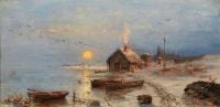 Klever Julius Sergius Von A Fishing Village On The Baltic Coast 1909 canvas print