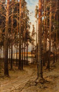 Klever Julius Sergius Von A Forest Landscape 1901 canvas print