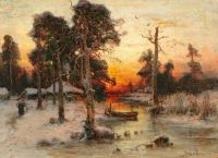 Klever Julius Sergius Von Returning Home At Sunset canvas print